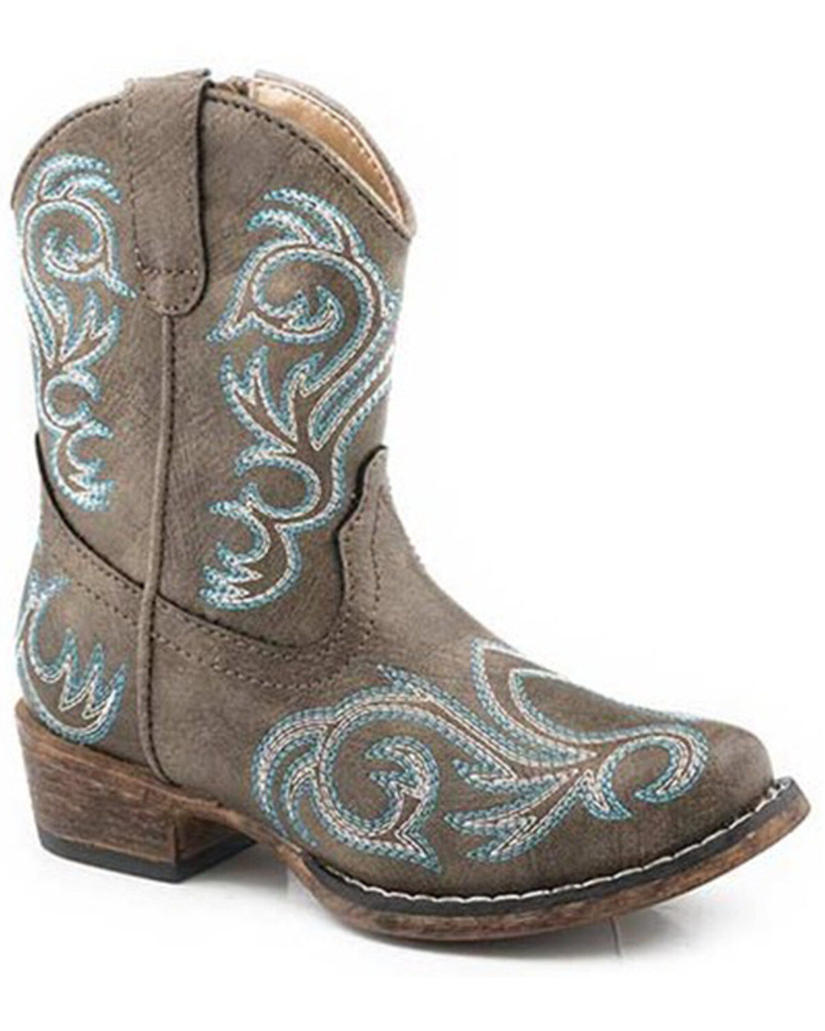 Image #1 - Roper Toddler Girls' Riley Western Boots - Snip Toe, Brown, hi-res