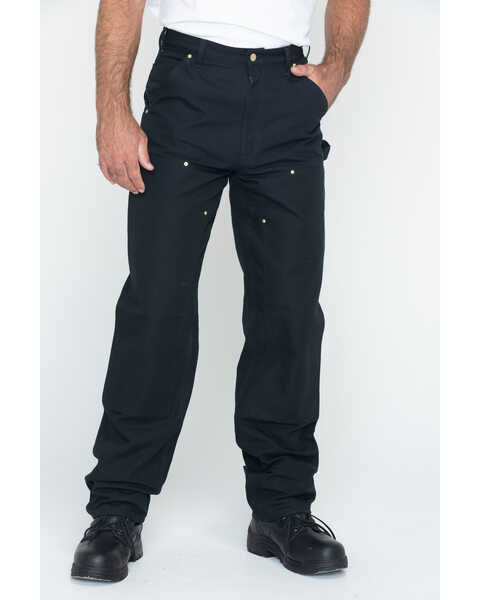 Image #1 - Carhartt Double Duck Dungaree Fit Khaki Work Jeans - Big, Black, hi-res