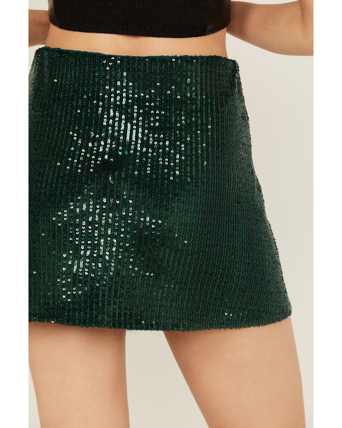 Image #4 - Show Me Your Mumu Women's All Night Sequins Skort, Dark Green, hi-res