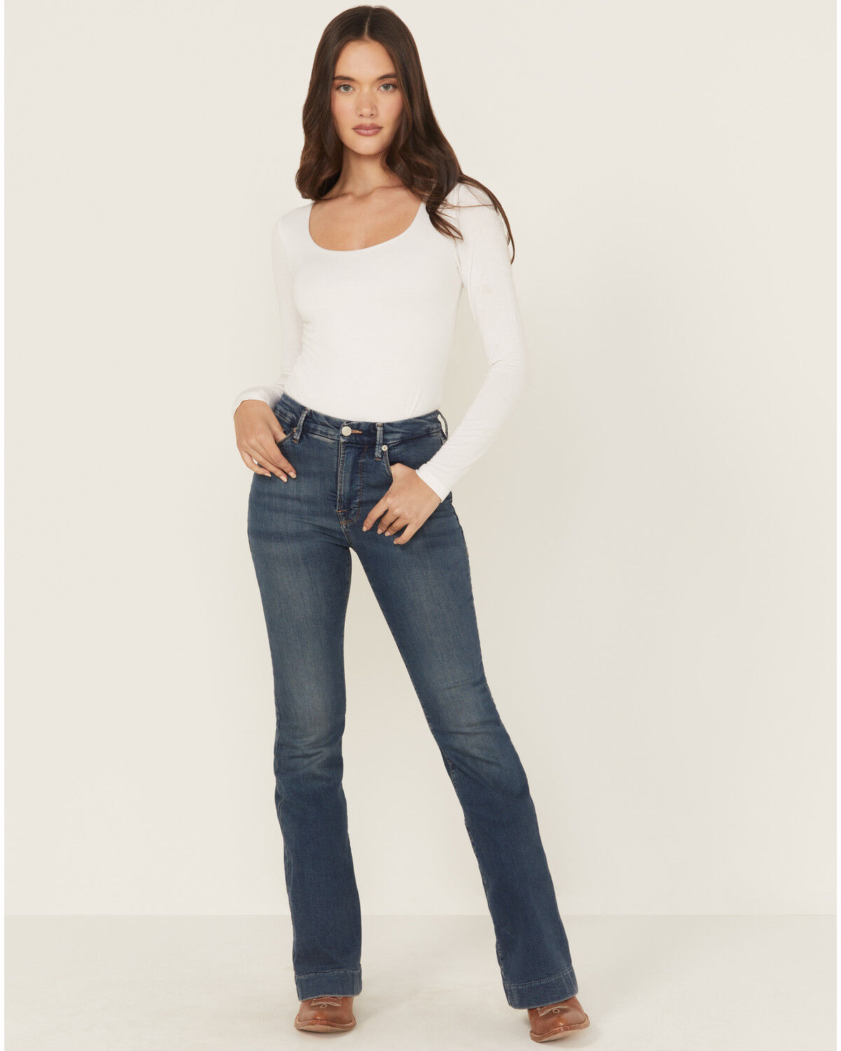 Image #1 - Good American Women's Good Legs Dark Wash High Rise Flare Denim Jeans, Dark Wash, hi-res