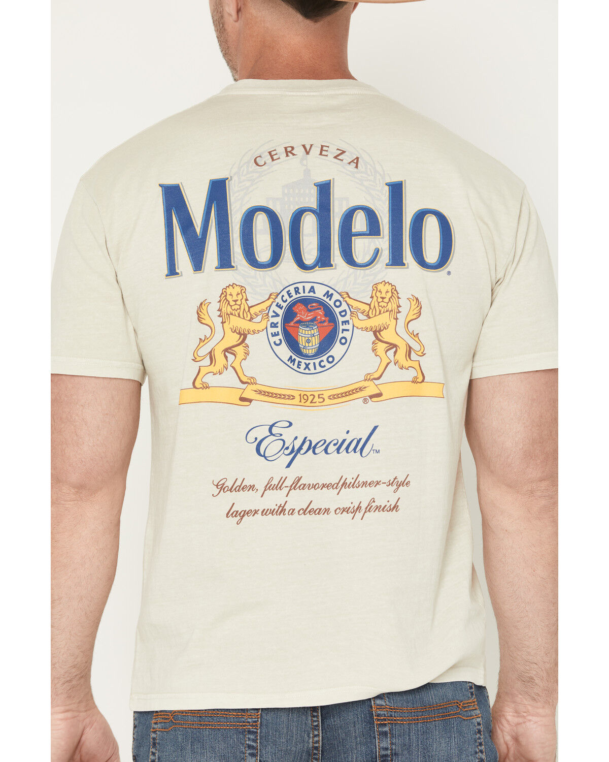 Image #4 - Modelo Men's Logo Short Sleeve Graphic T-Shirt, Natural, hi-res