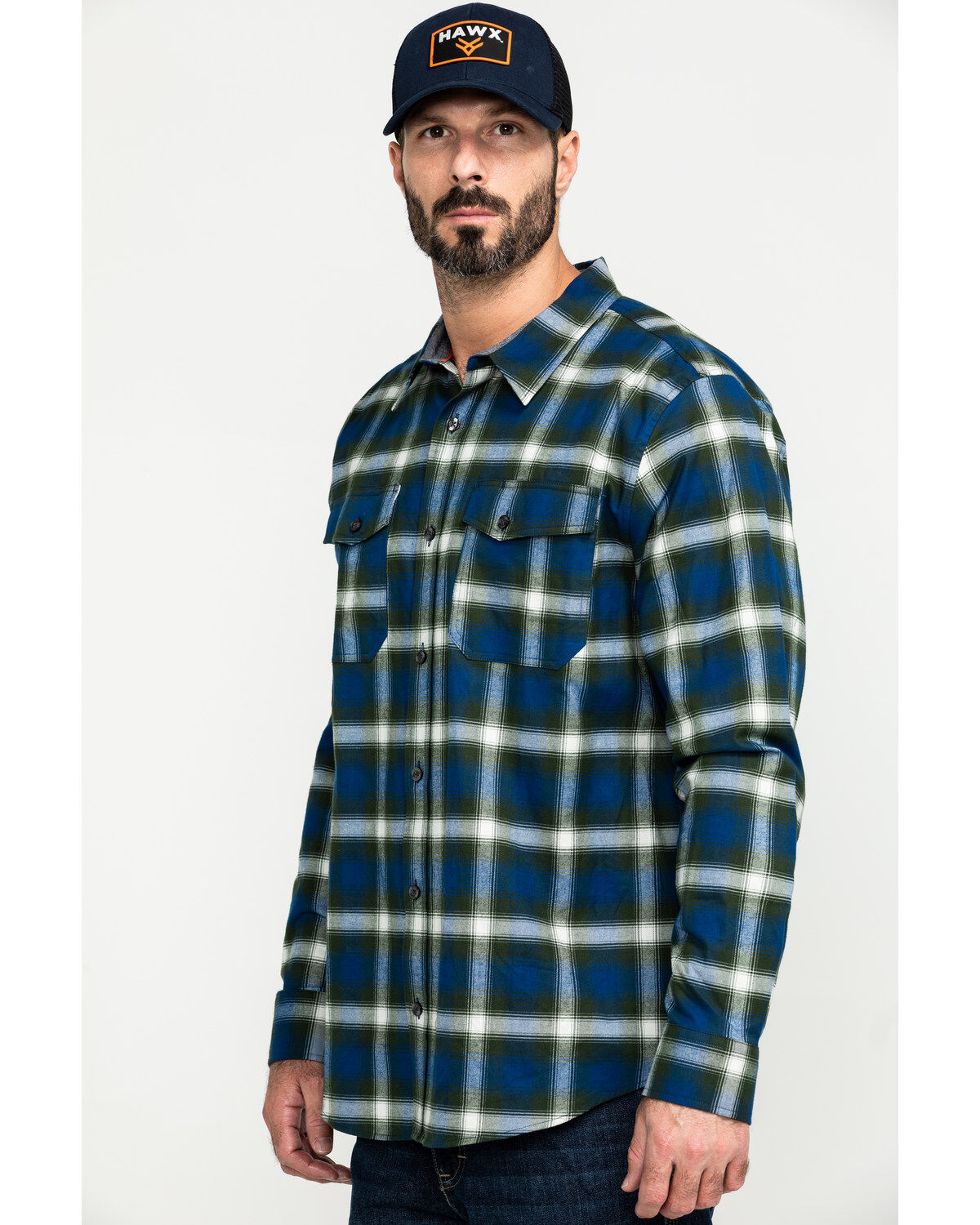 Image #3 -  Hawx Men's Lineman Plaid Stretch Flannel Long Sleeve Work Shirt, , hi-res