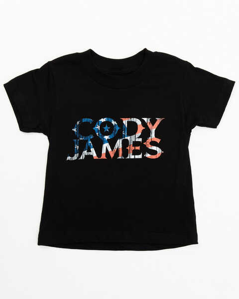Image #1 - Cody James Boys' Americana Logo Short Sleeve Graphic T-Shirt - Toddler, Black, hi-res