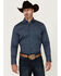 Image #1 - RANK 45® Men's Bandera Mini Geo Print Long Sleeve Button-Down Western Shirt, Dark Teal, hi-res