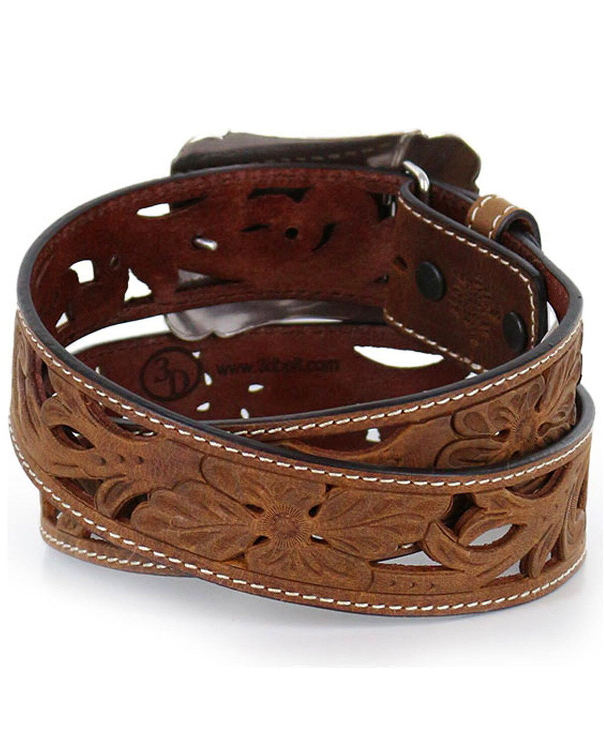 Image #2 - Angel Ranch Women's Filigree Cutout Belt, Tan, hi-res
