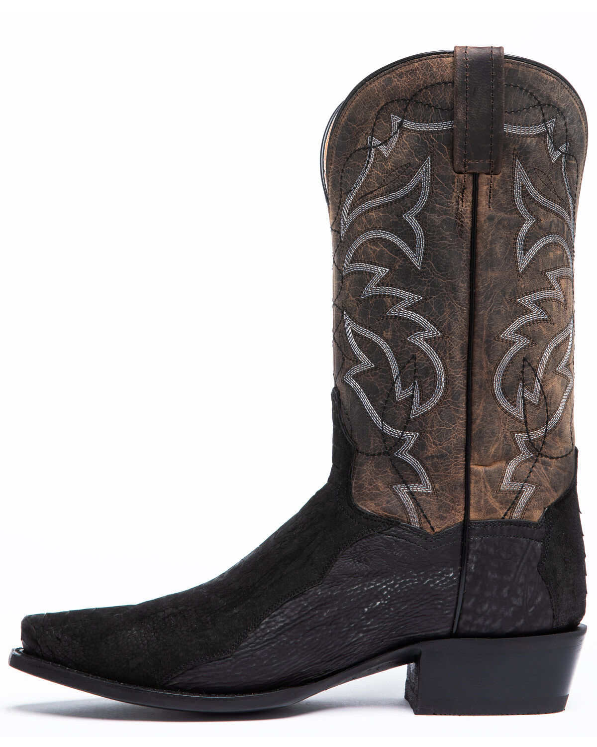 Image #3 - Dan Post Men's Black Ostrich Leg Western Boots - Snip Toe, , hi-res