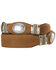 Image #2 - Tony Lama Scalloped Leather Belt, Brown, hi-res