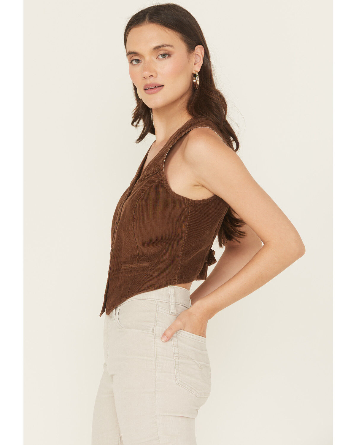 Image #2 - Levi's Women's Premium Braided Carafe Vest, Brown, hi-res