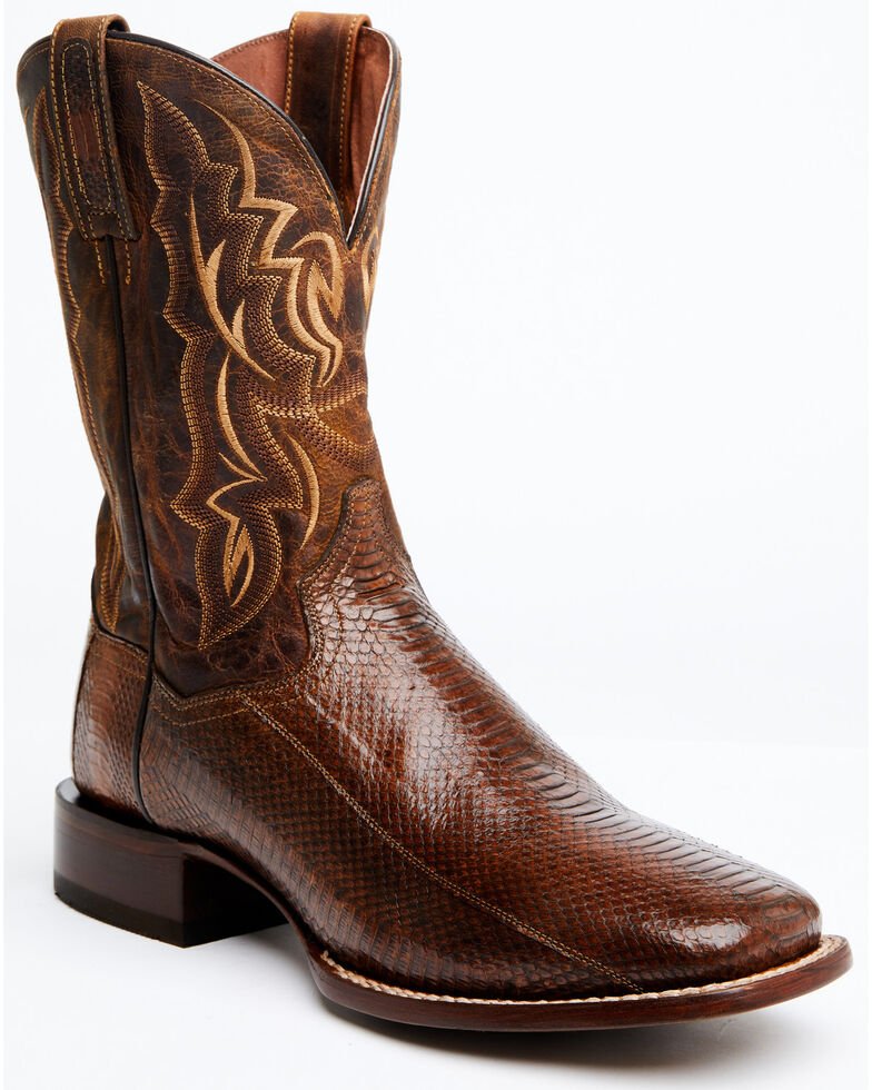 Dan Post Men's Exotic Snake Skin Western Boots - Broad Square Toe, Tan, hi-res