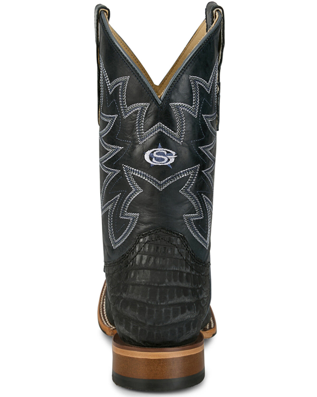 Image #5 - Justin Men's San Antone Exotic Caiman Western Boots - Broad Square Toe, Blue, hi-res