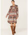 Shyanne Women's Southwestern Print Duster Shacket, Wine, hi-res