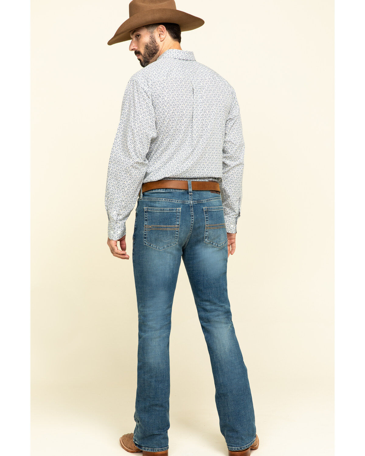 Image #5 - Cody James Men's Hawken Medium Wash Crosshatch Stretch Slim Bootcut Jeans, , hi-res