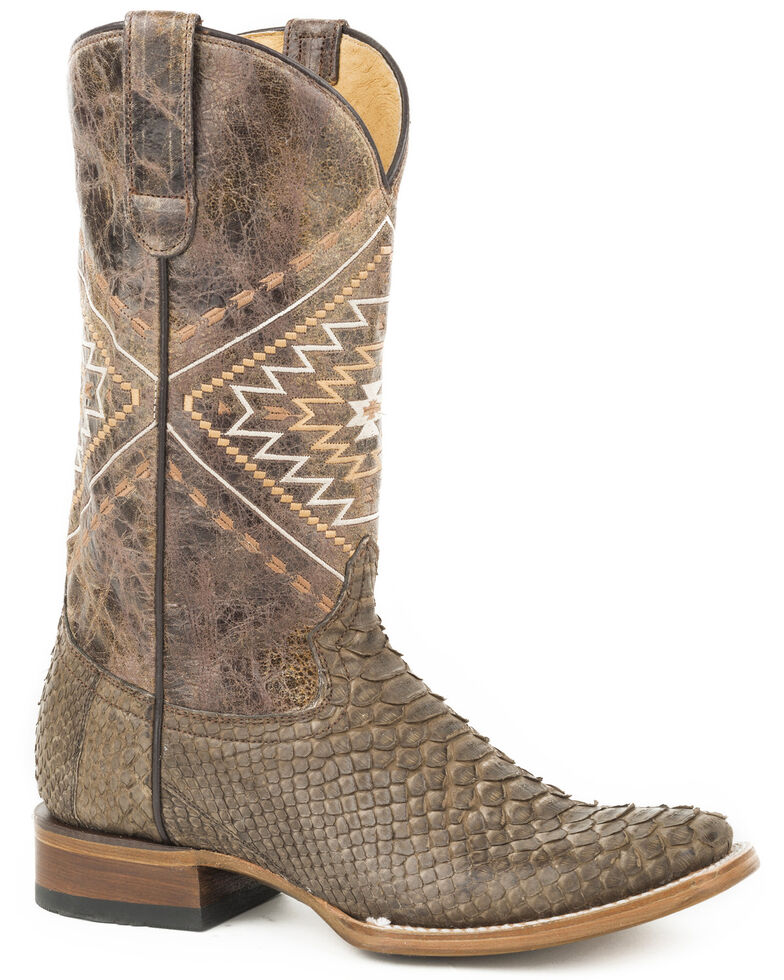 Roper Women's Brown Eroica Python Skin Boots Snip Toe Boot Barn