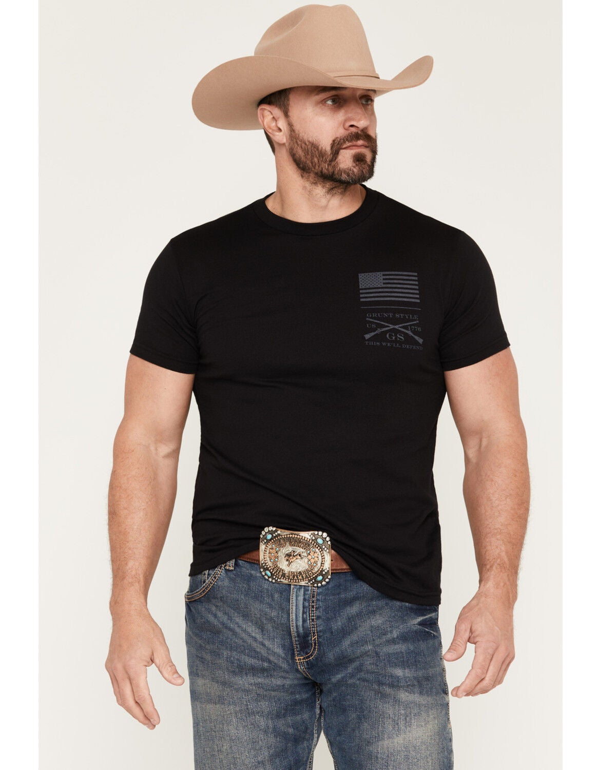 Image #2 - Grunt Style Men's Strength Through Suffering Short Sleeve Graphic T-Shirt - Big, Black, hi-res