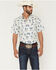 Image #1 - Cody James Men's Amos BBQ Western Print Short Sleeve Snap Western Shirt, Blue, hi-res