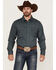 Panhandle Select Men's Digital Woven Print Long Sleeve Snap Western Shirt , Blue, hi-res