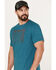 Brothers & Sons Men's Gradient Arrows Logo Graphic T-Shirt , Teal, hi-res