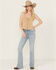 Image #1 - Idyllwind Women's Medium Wash Gypsy High Rise Split Hem Bootcut Stretch Denim Jeans, Medium Wash, hi-res