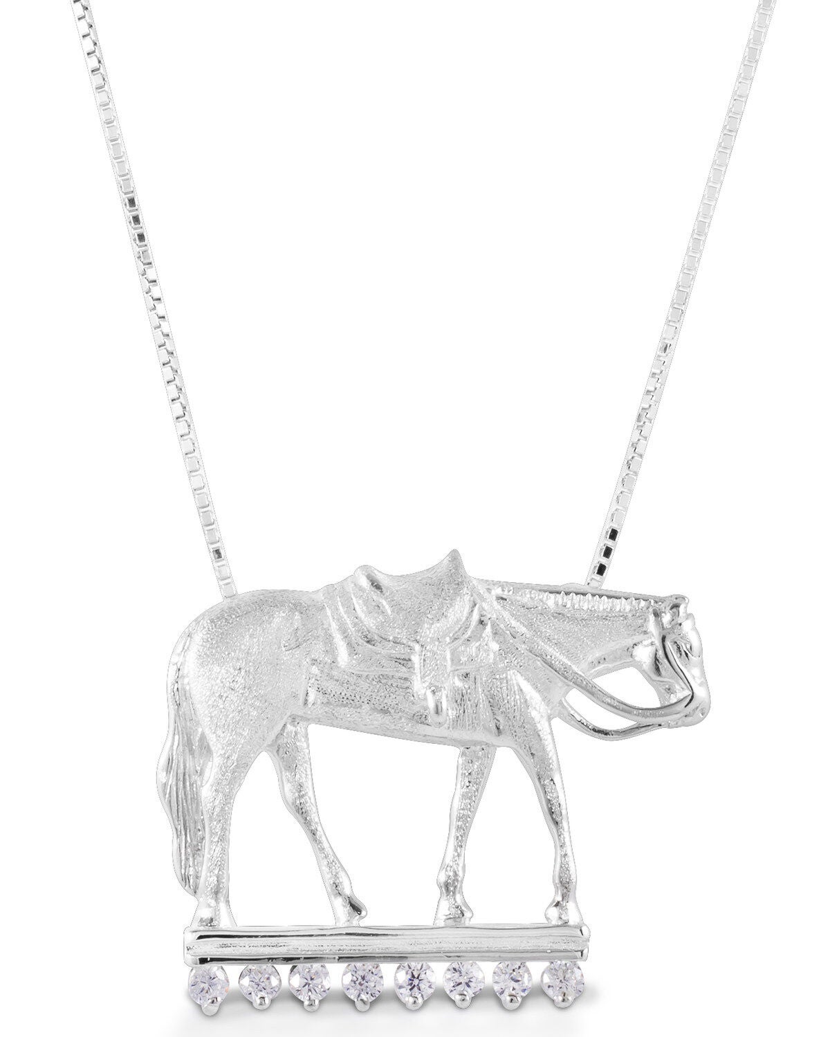 Kelly Herd Women's Large Western Pleasure Horse Necklace, Silver, hi-res