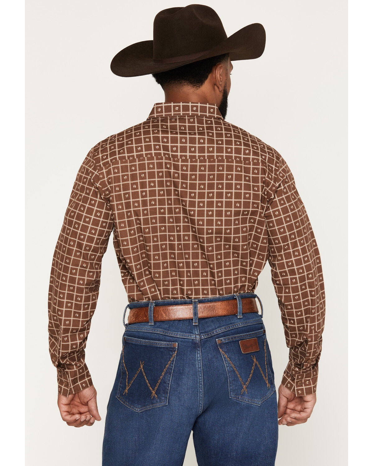 Image #4 - Gibson Trading Co Men's Easy Rider Check Print Long Sleeve Button-Down Western Shirt, Brown, hi-res