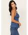 Tempted Women's Crochet Tiered Crop Cami, Blue, hi-res