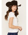 RANK 45 Women's Cloud Cowboy Short Sleeve Graphic Tee, White, hi-res