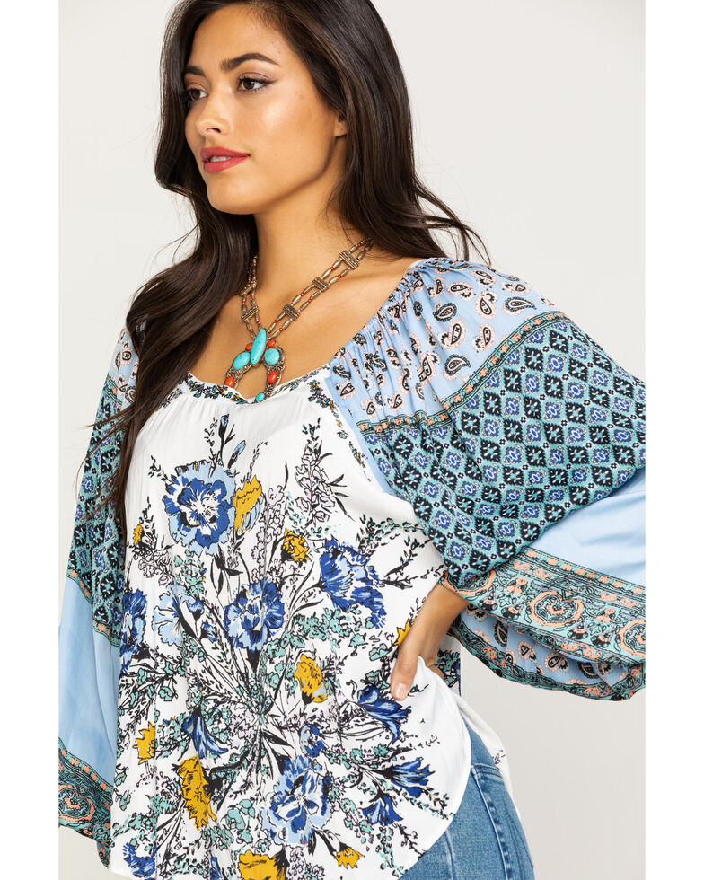Free People Women S Positano Printed Off The Shoulder Blouse Boot Barn