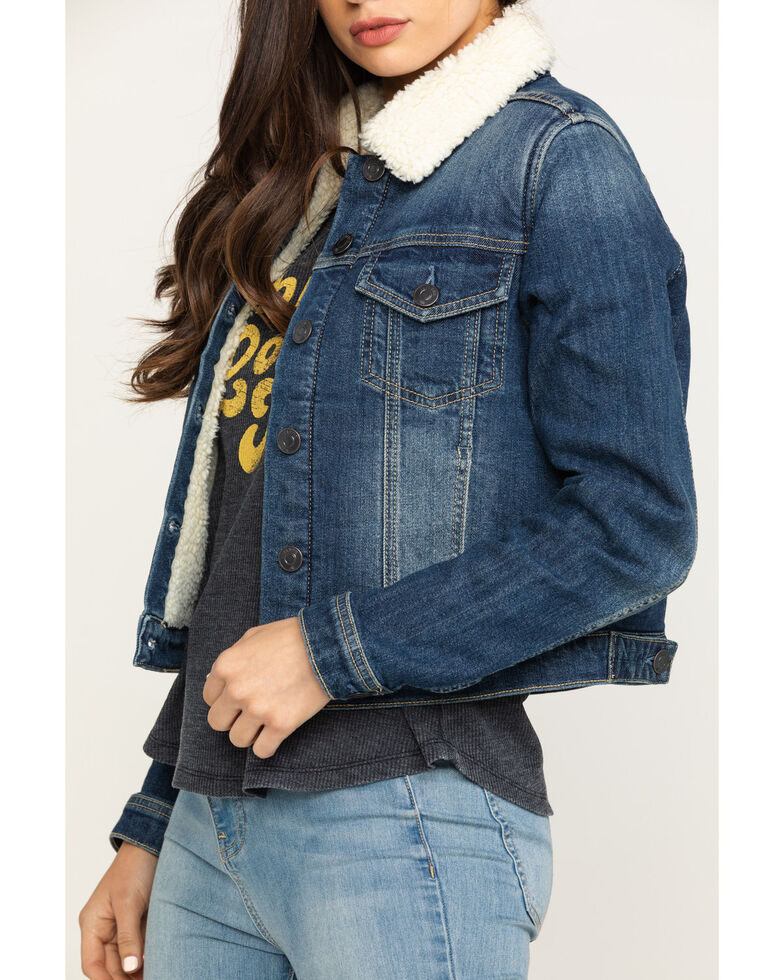 Shyanne Life Women s Medium Denim  Sherpa Trucker  Jacket 
