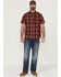 Brothers & Sons Men's Large Plaid Short Sleeve Button Down Western Performance Shirt , Red, hi-res