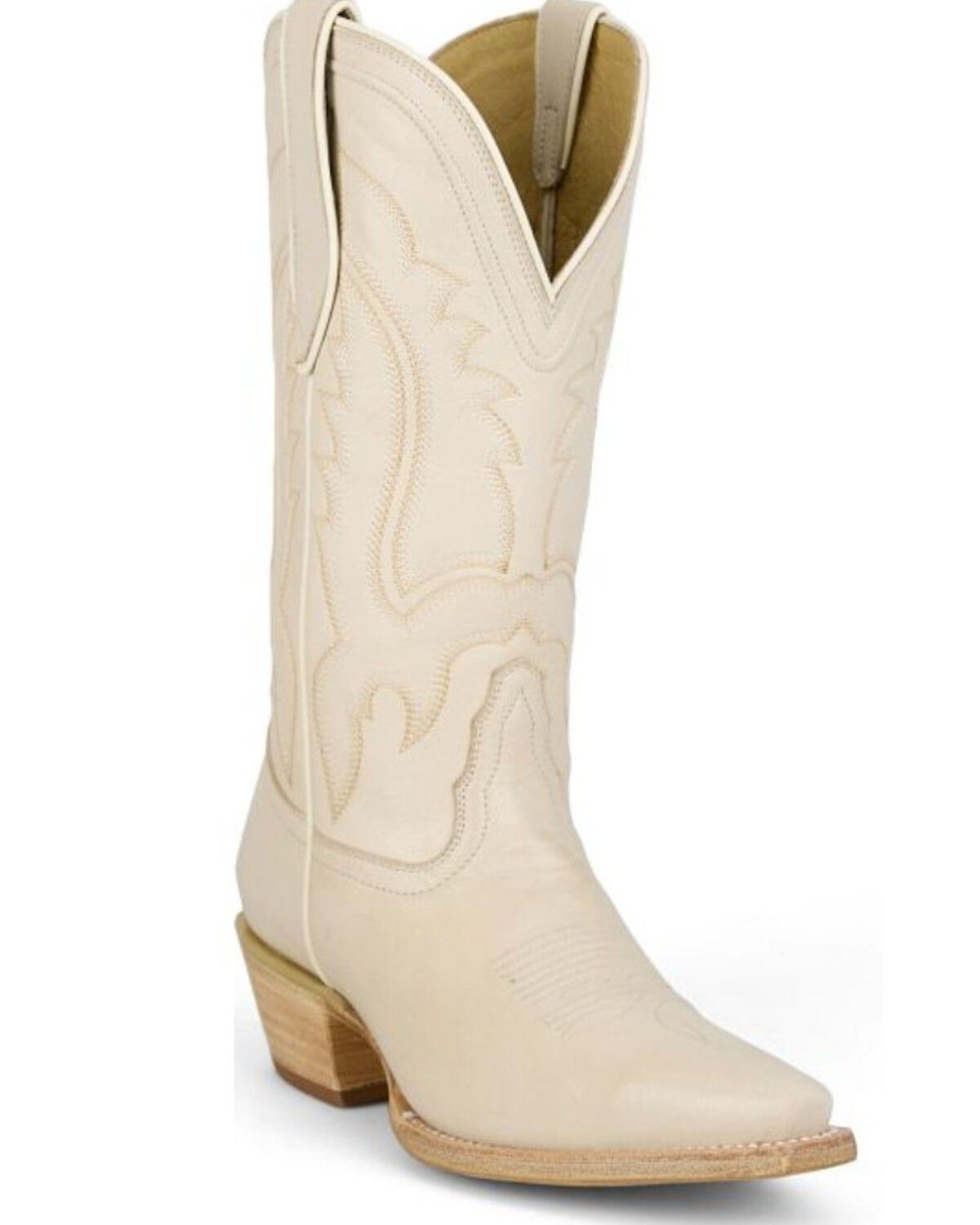 Image #1 - Tony Lama Women's Val Western Boots - Snip Toe, Cream, hi-res
