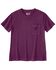 Image #3 - Carhartt Women's Relaxed Fit Lightweight Short Sleeve Pocket Tee, Maroon, hi-res
