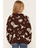 Image #4 - Rock & Roll Denim Girls' Western Print Sweater, Chocolate, hi-res