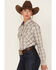 Image #2 - Rough Stock by Panhandle Women's Long Sleeve Dobby Plaid Print Snap Western Shirt, , hi-res