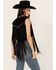 Image #4 - West And Co Women's Cya Later Horseshoe Studded Fringe Vest, Black, hi-res