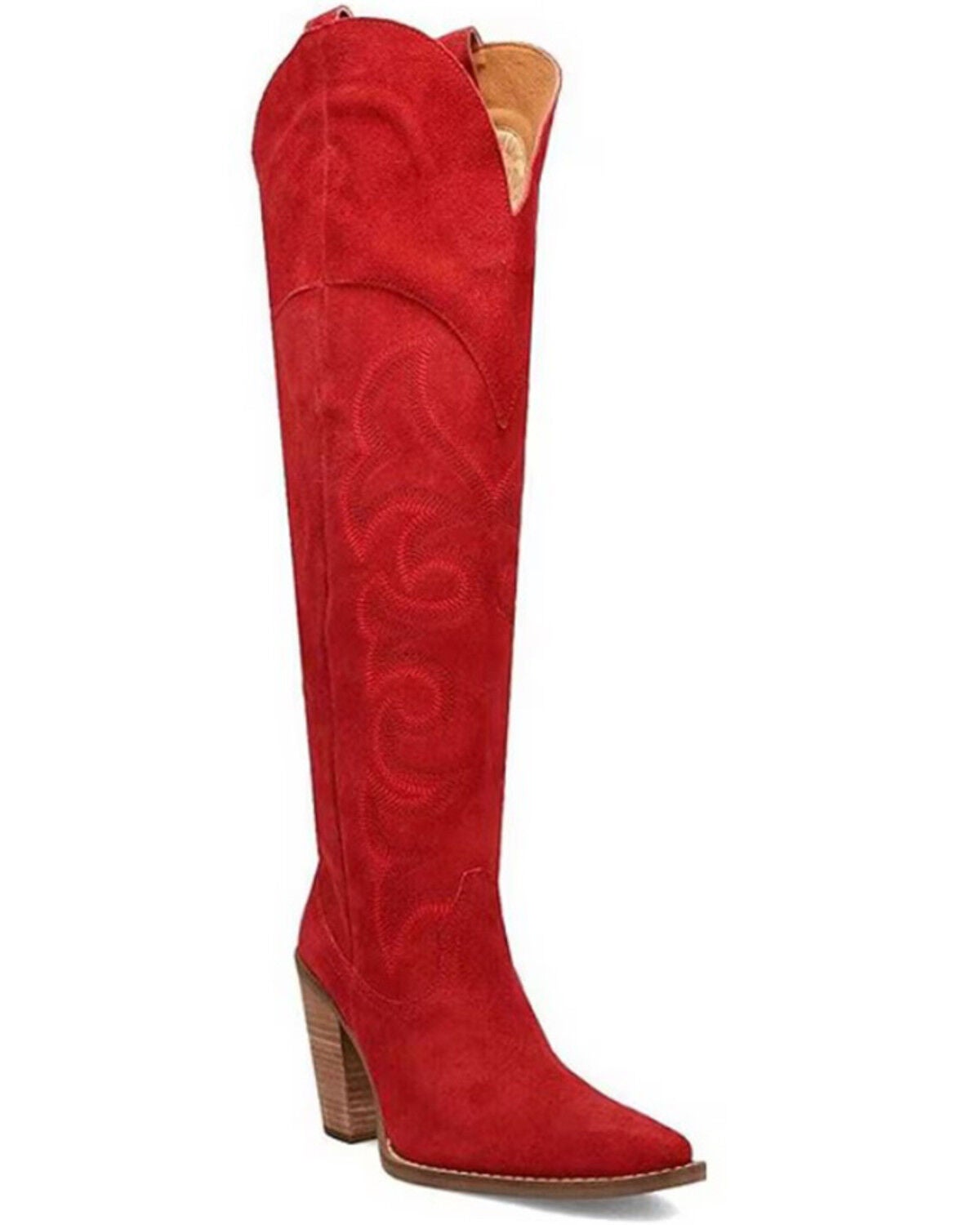 Dingo Women's Primadonna Tall Western Boots - Snip Toe, Red, hi-res