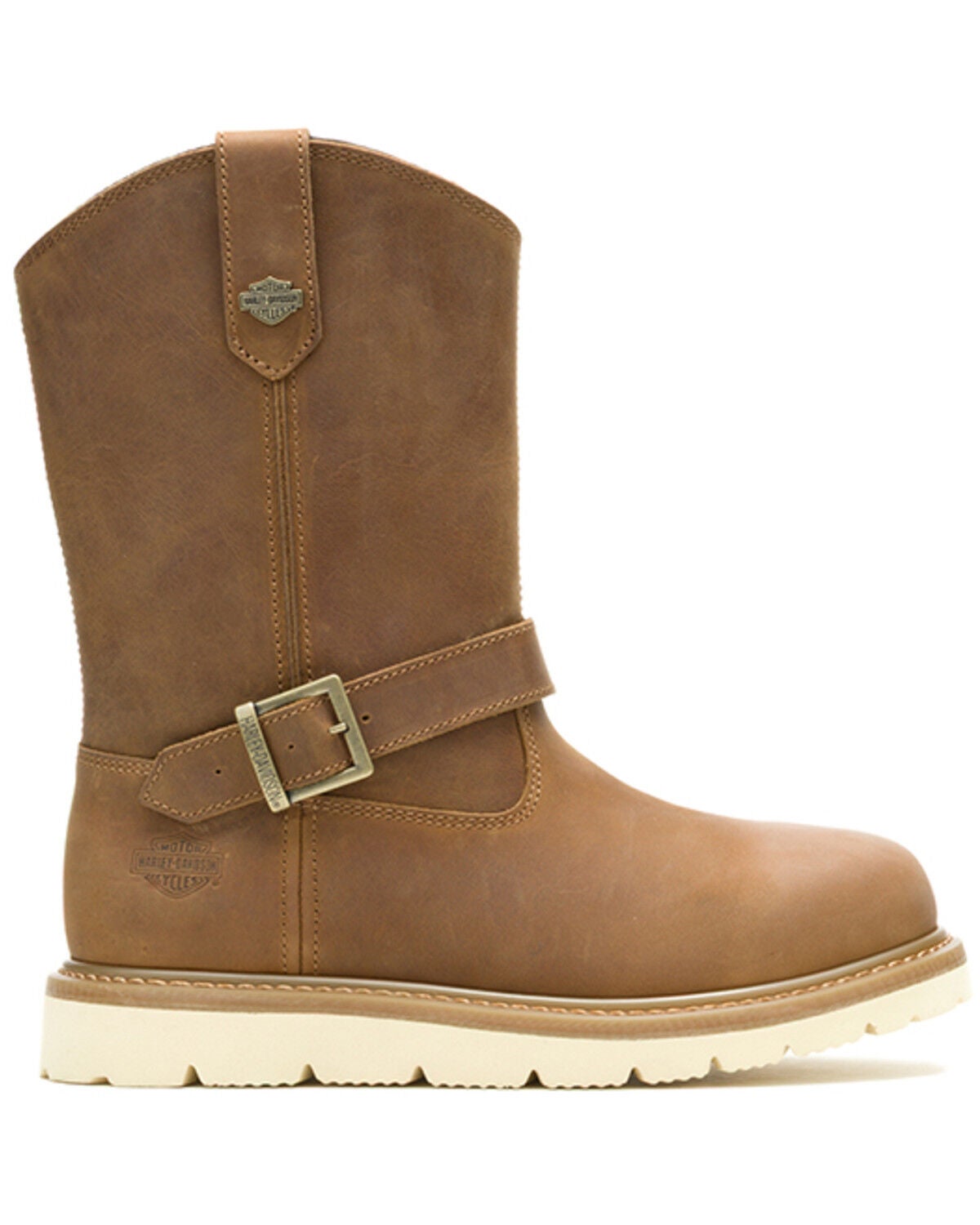 Image #2 - Harley Davidson Men's Bryson Pull-On Motorcycle Boots - Round Toe, Brown, hi-res