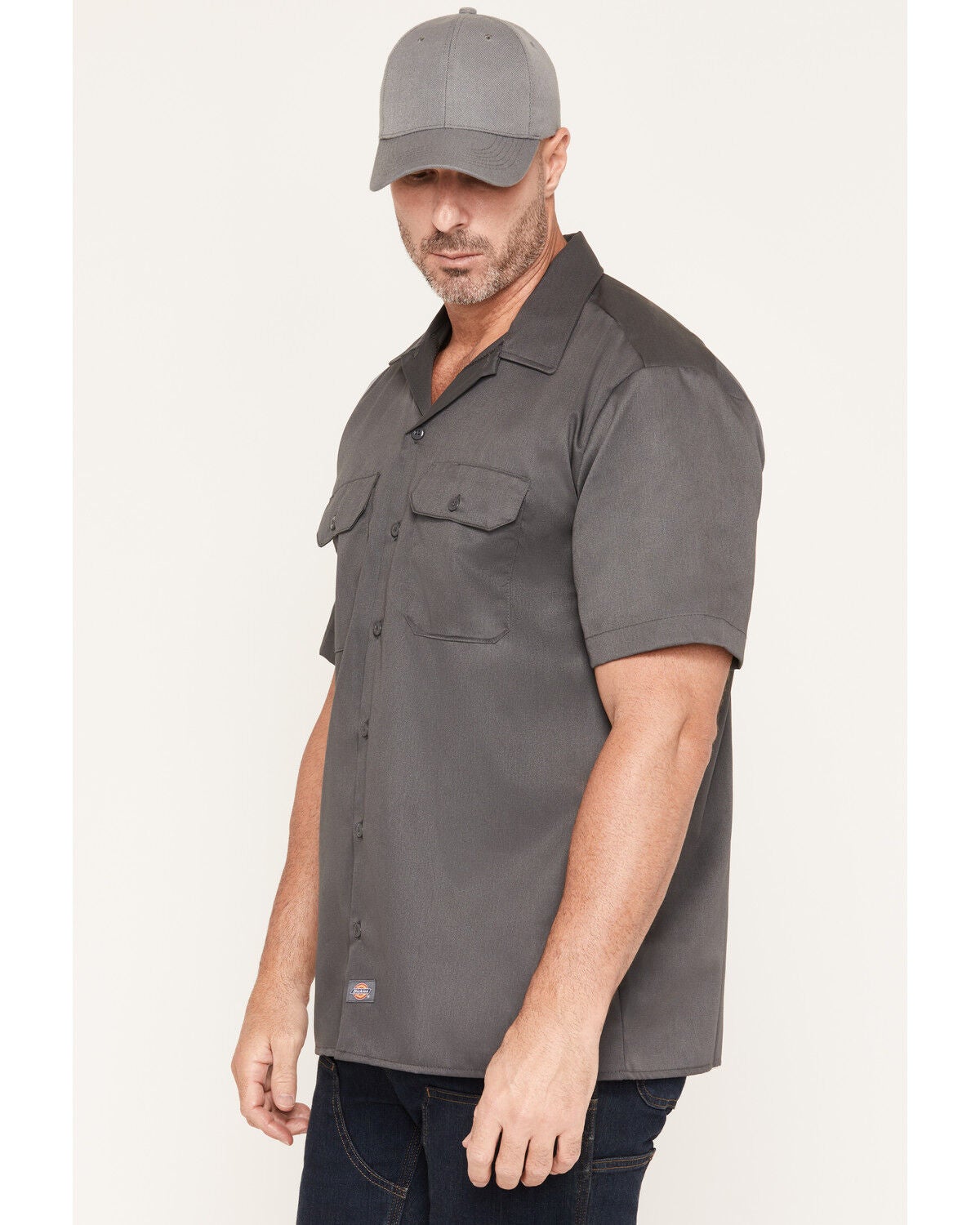 Image #2 - Dickies Men's Twill Short Sleeve Button-Down Original Work Shirt, No Color, hi-res
