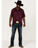 Image #2 - RANK 45® Men's Gazer Textured Solid Short Sleeve Polo Shirt, Purple, hi-res