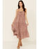 Wishlist Women's Floral Tiered Midi Dress, Mauve, hi-res