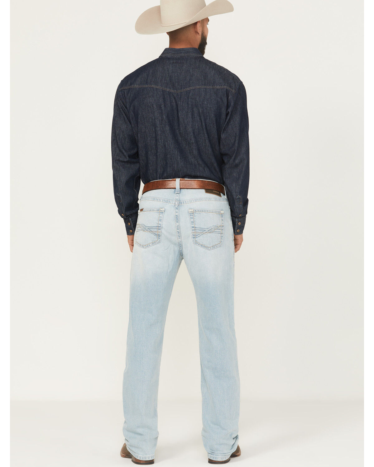 Image #3 - Ariat Men's M7 Clive Light Wash High Rise Slim Straight Stretch Denim Jeans, Light Wash, hi-res