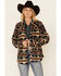 Image #1 - Outback Trading Co Women's Avery Southwestern Print Long Sleeve Button Down Western Big Shirt , Navy, hi-res