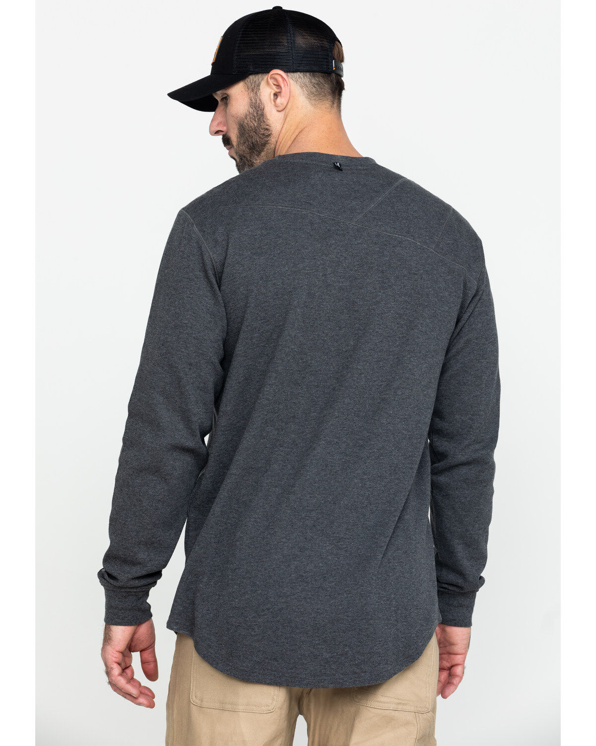 Image #2 - Hawx Men's Gray Solid Asphalt Thermal Crew Long Sleeve Work Shirt, , hi-res