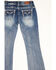 Image #5 - Shyanne Girls' Light Embroidered Faux Flap Pocket Bootcut Jeans, Blue, hi-res