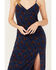 Beyond The Radar Women's Floral Print Slip Dress, Navy, hi-res