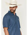 Image #2 - Ariat Men's AriatTEK Medallion Print Short Sleeve Polo, Dark Blue, hi-res