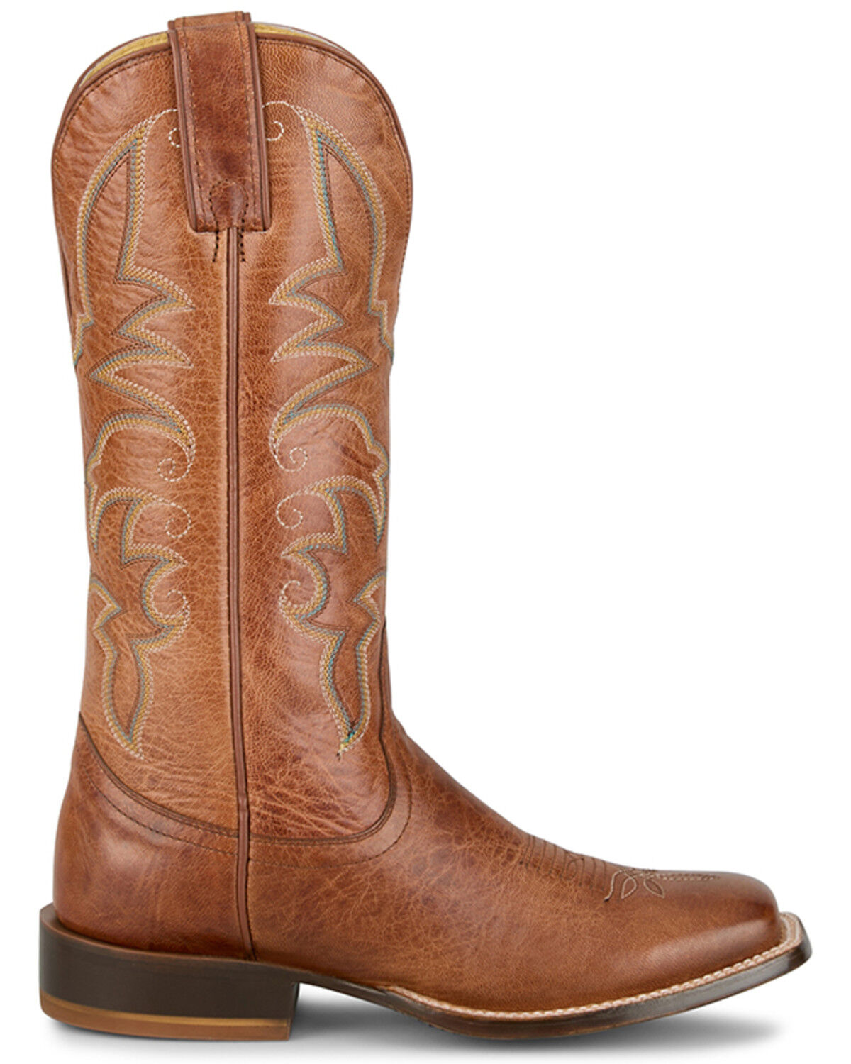 Image #2 - Tony Lama Women's Helena Western Boots - Broad Square Toe, Cognac, hi-res