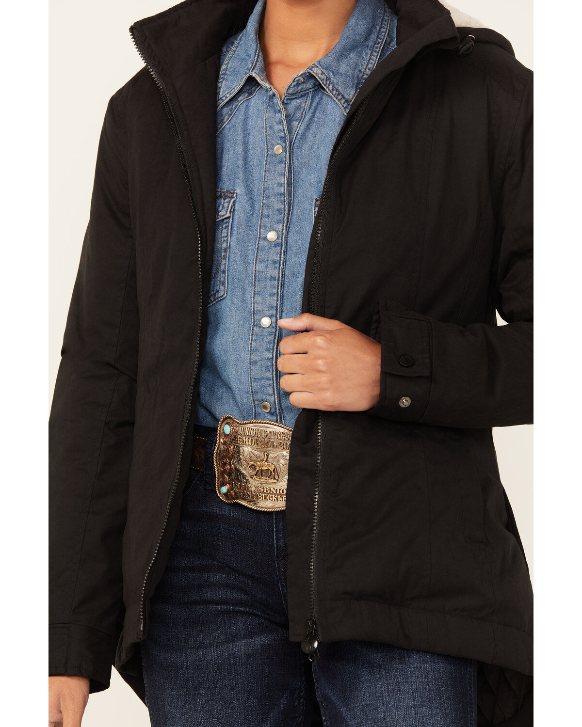 Image #3 - Outback Trading Co Women's Berber Lined Hooded Hattie Jacket, Black, hi-res