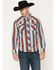 Image #1 - Seager Men's Amarillo Striped Long Sleeve Button-Down Western Shirt, Red, hi-res