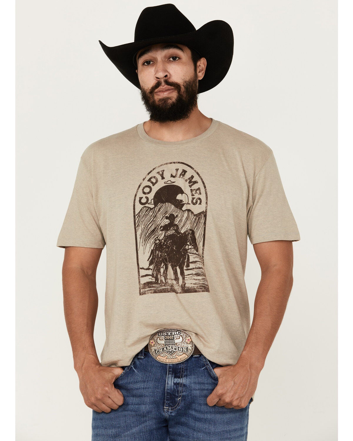 Image #1 - Cody James Men's Cowboy Sketch Short Sleeve Graphic T-Shirt, , hi-res