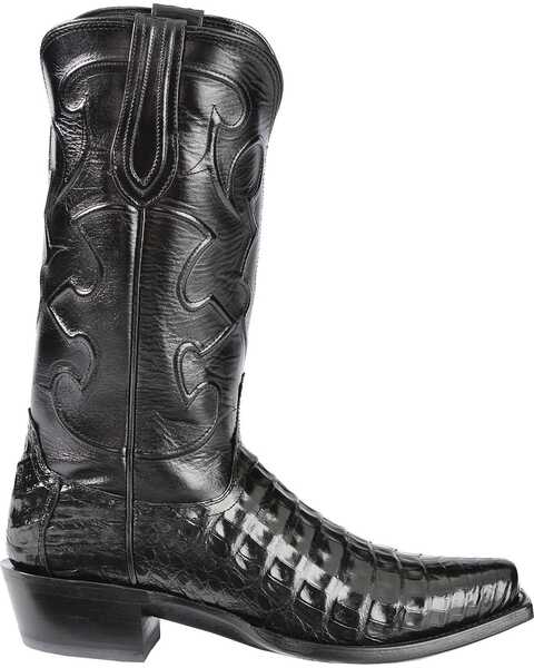 Lucchese Men's Charles John Wayne Crocodile Western Boots, Black, hi-res